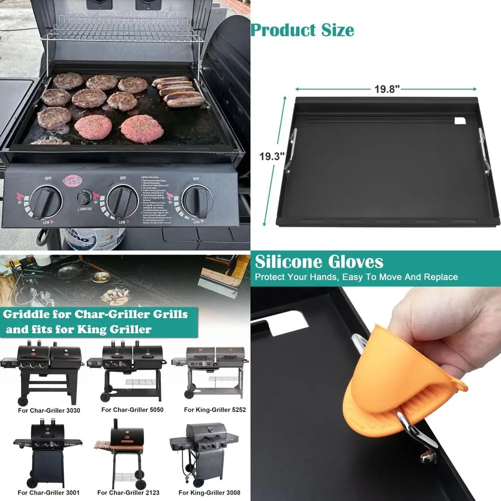 

Universal Flat Top Griddle Insert for Grills, Compatible with Various Models, Carbon Steel Replacement