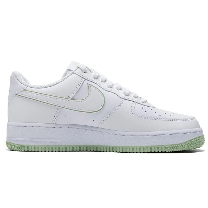 Nike Air Force 1 07 Low Men's Board Shoes Supportive Comfort Casual Shoes Cushioned Lightweight Breathable Sneakers White Green