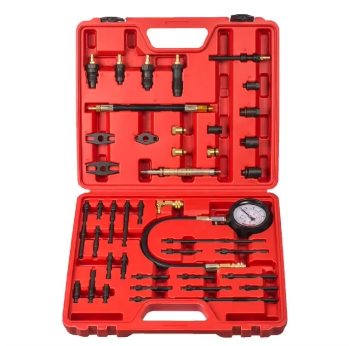 48PCS Professional Petrol and Fuel  Engine Cylinder Compression Tester & Pressure Gauge Kit