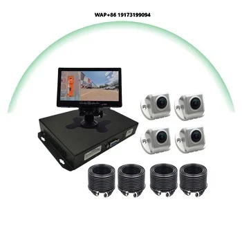 HYF ثلاثية الأبعاد 360 درجة جولة الرؤية الخلفية المحيطي سيارة عكس 4 عدة نظام استشعار وقوف السيارات شاحنة احتياطية 360 نظام السيارة #1