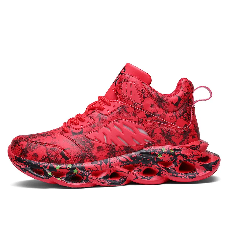 Fashion Men\'s Hip Hop Street Dance Shoes Graffiti High Top Chunky Sneakers Autumn Summer Casual Mesh Shoes Boys Zapatos Hombre