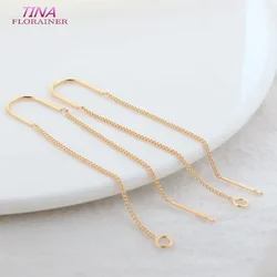 60MM 14K Gold Color Brass Chains Earrings Hoops High Quality Jewelry Making Supplies Diy Findings Accessories