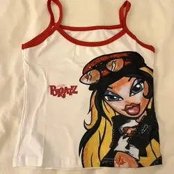 Girls Y2k 2000s Cartoon anime Printing Tank Top Summer Vintage Crew neck Crop Tops Harajuku Streetwear Grunge sexy Corset