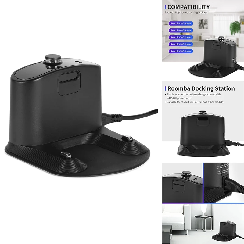 

Replacement Docking Station For Irobot Roomba E5 E6 I1 I3 I4 I6 I7 I8 500 600 700 800 900 Series-Charging Base Easy To Use