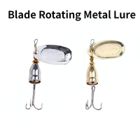 Blade Rotating Metal Lure 5g 6g 8g 10g 16g Artificial Spoon Bait Sequins Spinner Wobbler Bait with Treble Hook Fishing Tackle