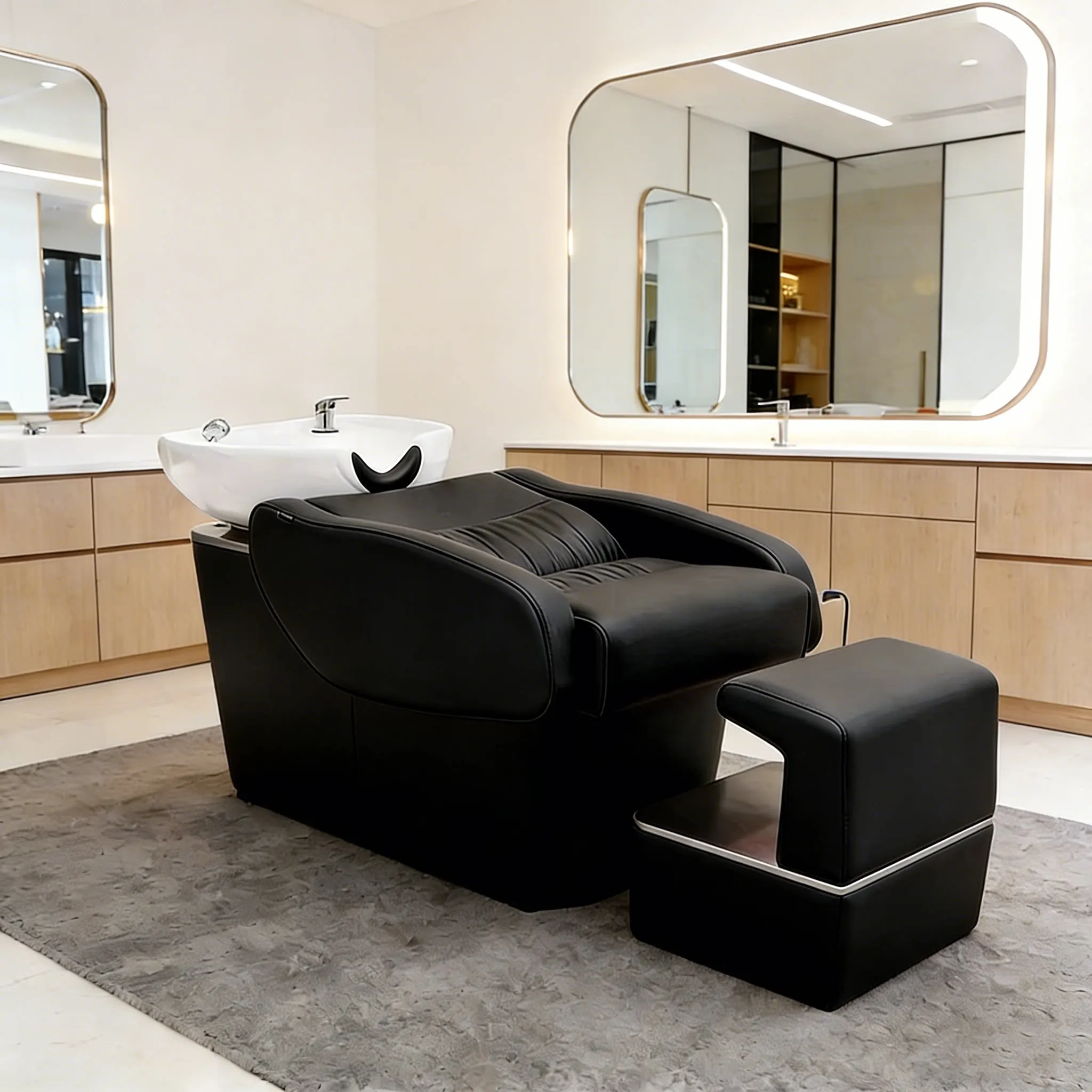 Styling Luxury Supplies Shampoo Bed Business European Style Minimalist Shampoo Bed Cosmetology Designer Lavacabezas Hairdressing