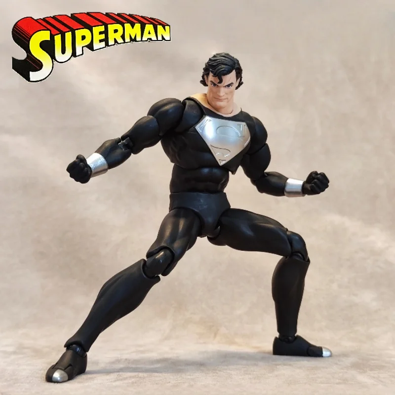 

In Stock 6 Inch Mafex Dc Superman Death And Return Krypton Black Suit Version Superman Posable Action Figure Collectible Toy