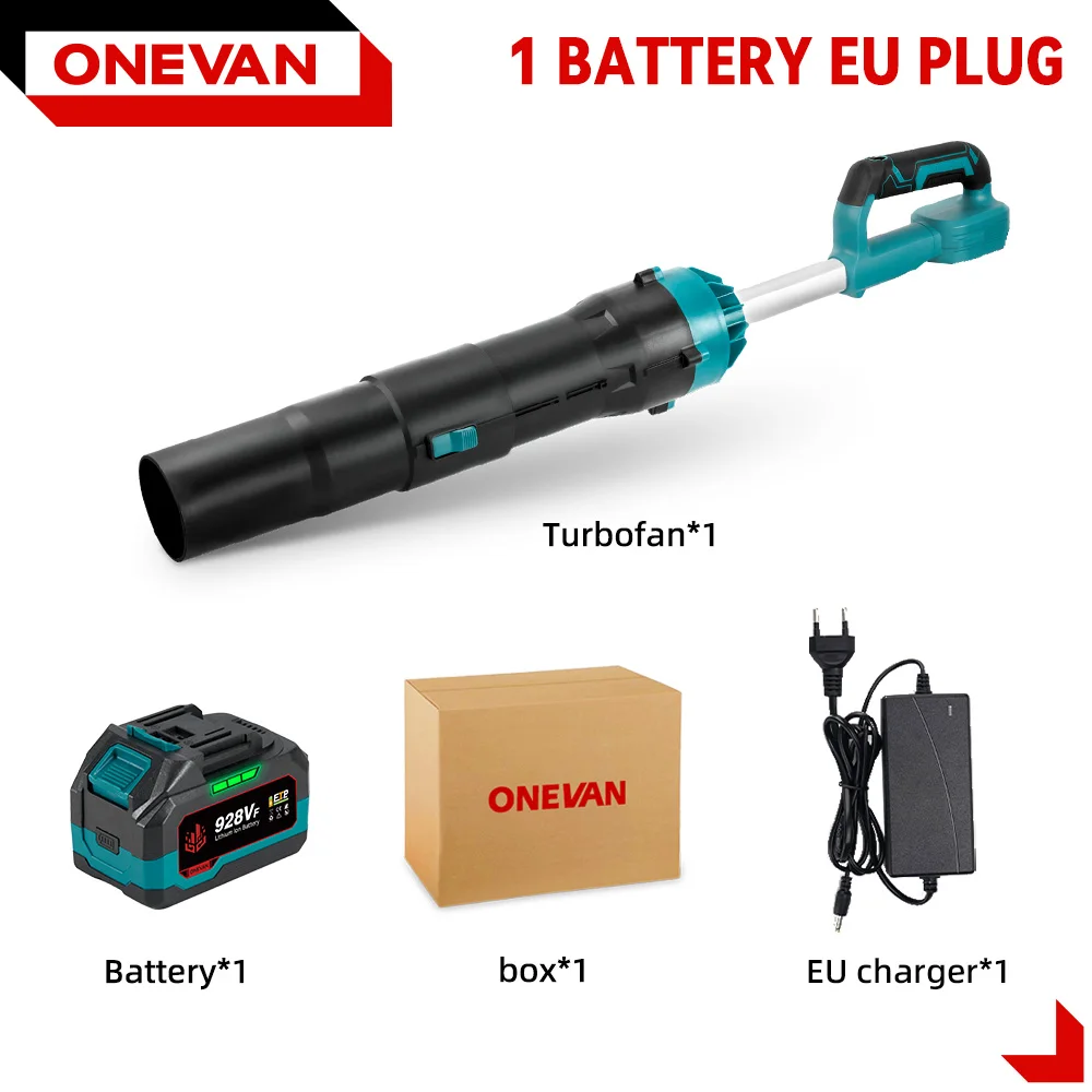 ONEVAN 8000W Borstelloze Elektrische Turbo Blower Jet Fan 400 M/S Afneembare Gewelddadige Sneeuw Stof Auto Droger Voor Makita 18V Batterij Pin