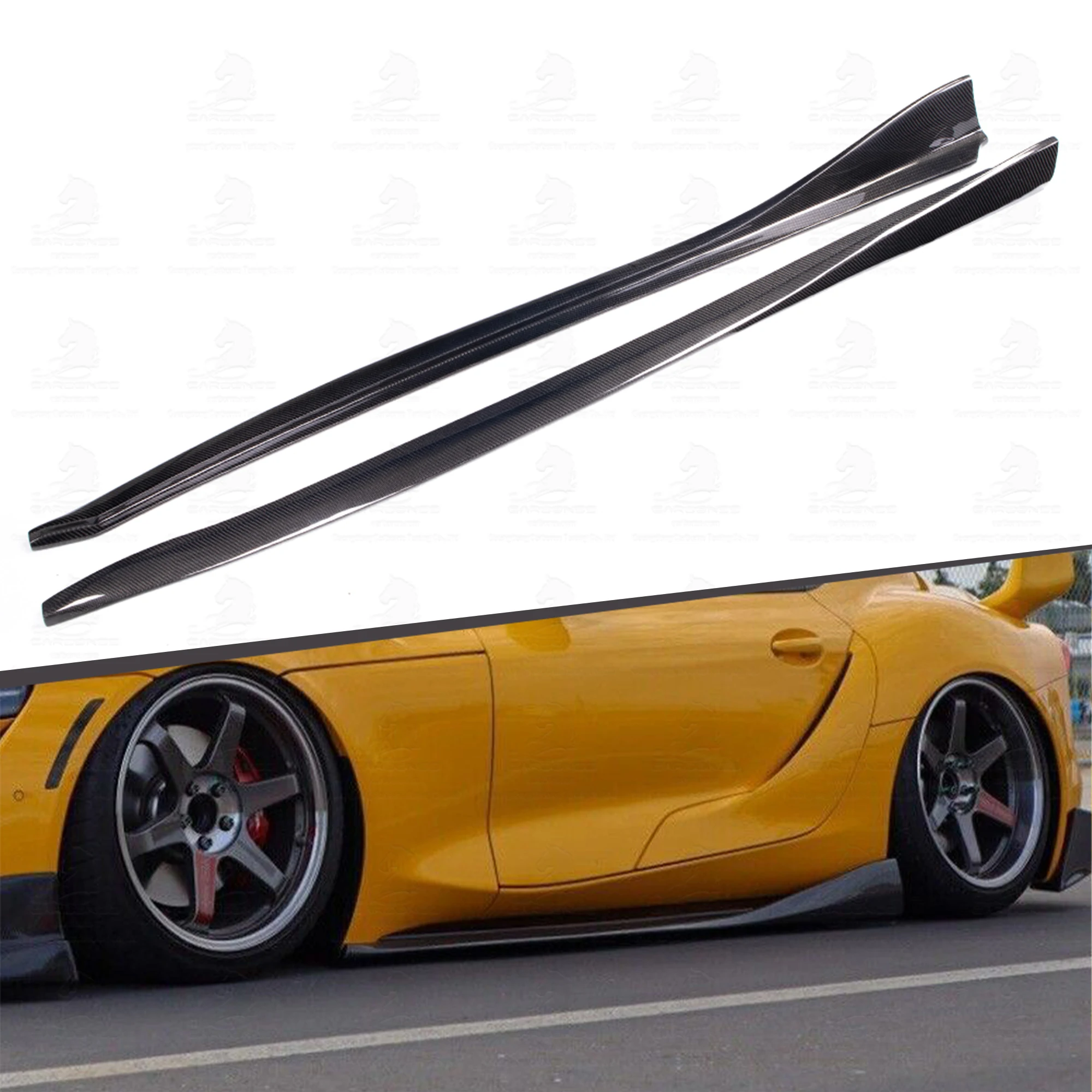 Hot Sale Car Auto Latest Carbon Fiber Side Skirts Vari Type for     A90 2019+