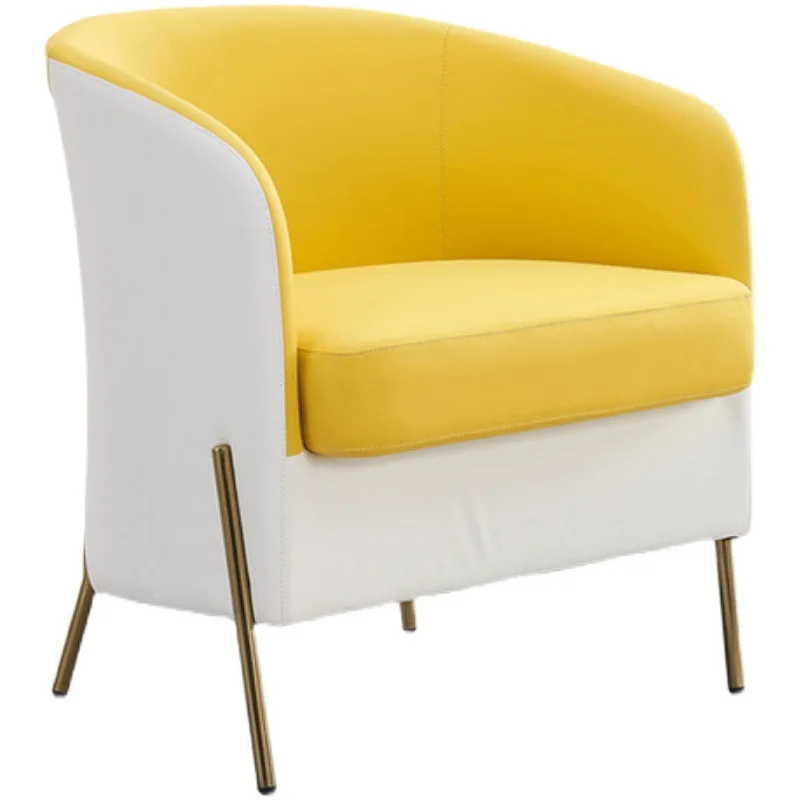 !@Living Room Furniture Light Luxury Single Grey Fabric Lounger Sofa Chair Living Room Furniture