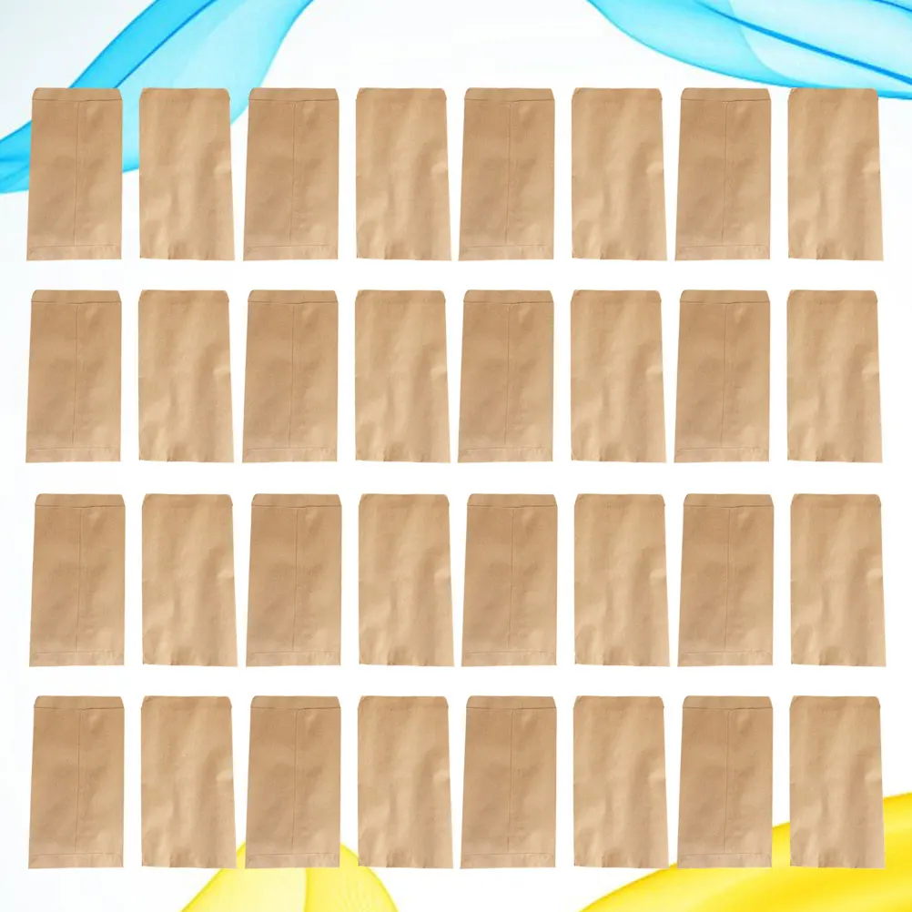 

100 Pcs Commercial Produce Bags Kraft Paper Garden Gift Storage Pouch Packaging