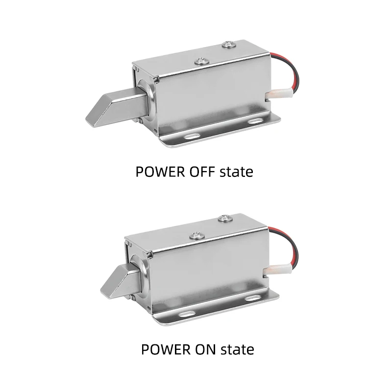 Small electric plug lock, DC12V lock tongue extended electromagnetic lock, stroke 10MM