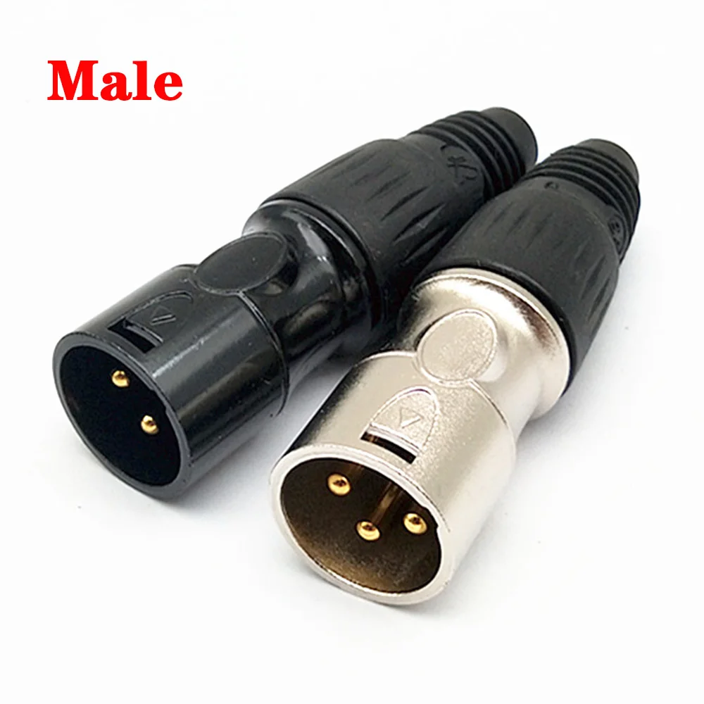 1pc New XLR Cannon Male Female DIY Audio Plug Connector Big Three-pin Balanced Mixer Microphone Cannon Male and Female Plug