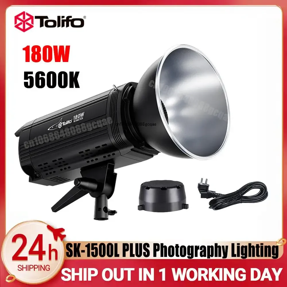 

Tolifo SK-1500L PLUS Photography LED Lighting 5600K Profissional Continuous Output 180W Studio Light lamp for Youtube Tiktok