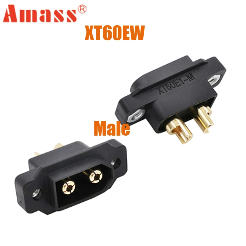 1/2/5/10PCS Origina Amass XT60 XT60EW-M Black Mountable XT60E Male Plug Connector for RC Drone Aircraft FPV Racing Drone