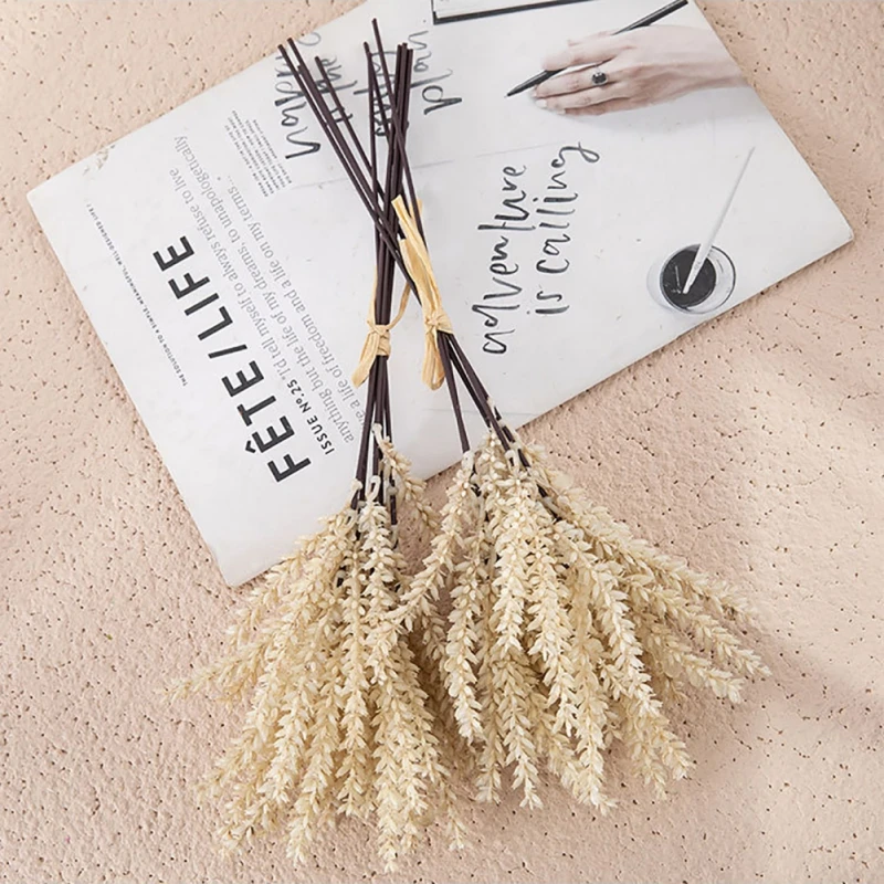 محاكاة آذان القمح يترك حبة قمح الزهور بوهو الخريف الديكور القمح الحزم ينبع حزمة للحزب ديكور منزلي للزفاف