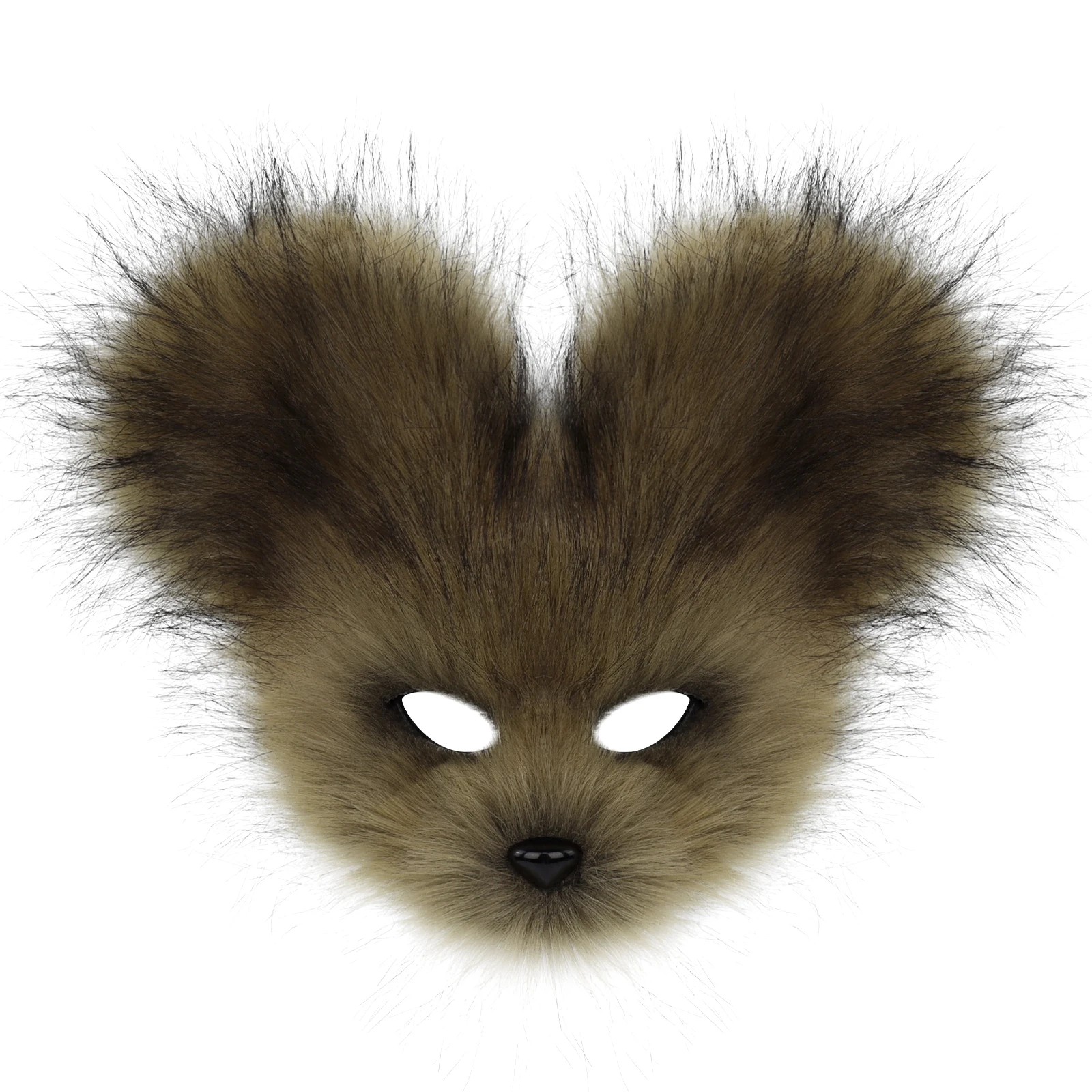 Faux Fur Animal Mouse Mask Plush Half Face for Masquerade Carnival Party Costume Accessories