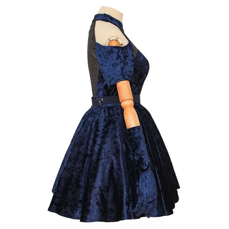 Мизи Косплей Костюм Аниме Чужой Сценический Косплей Костюм Розовый Градиент Синий Фиолетовый Длинные Волосы Сценический Костюм Бархатное Платье # 1 #   В