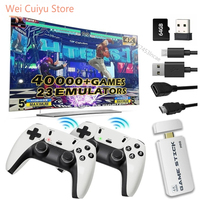 M15 4K TV Game Stick Retro Video Game Console with 64GB/Built in 3/40000+ Games 23+ Simulators 2.4G Wireless Controller
