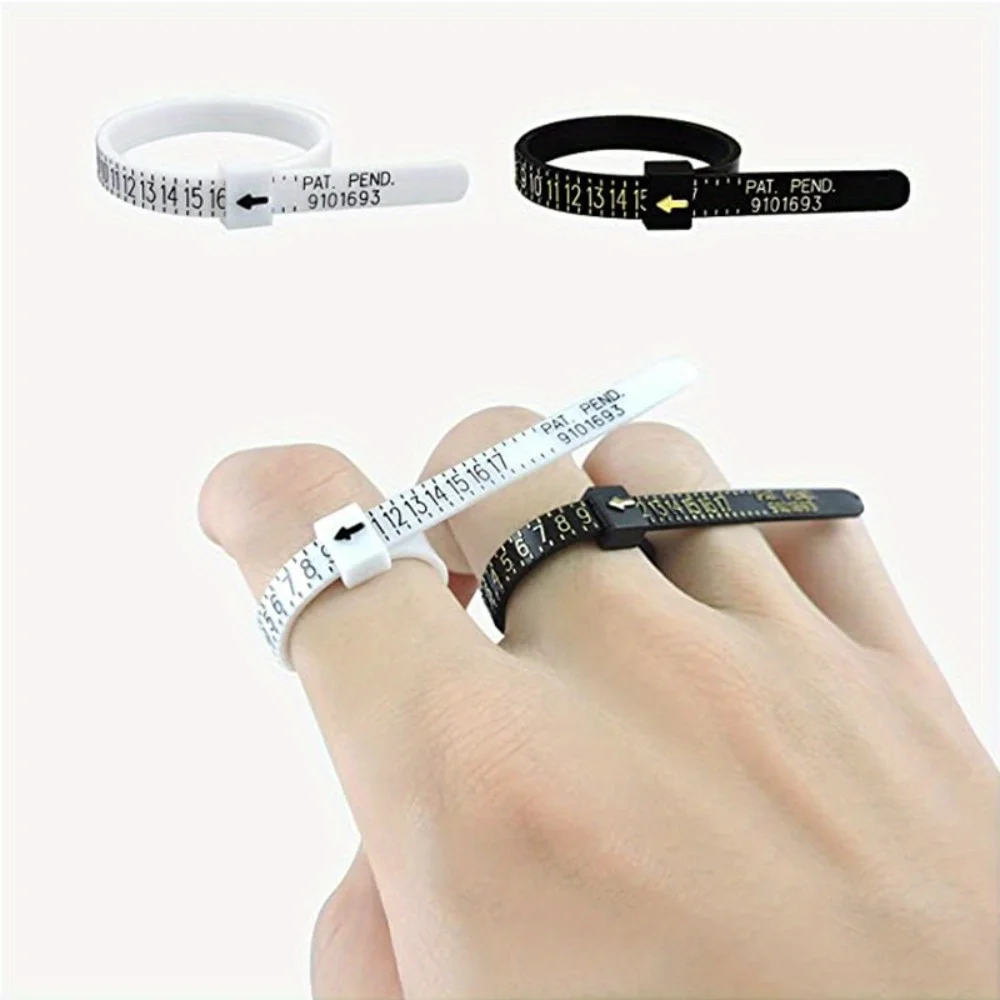 

1 шт., белый/черный, размеры США/ЕС, обручальное кольцо, размер кольца, измерительный прибор, натуральный тестер, измеритель пальцев, ювелирные аксессуары, инструменты
