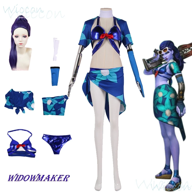 

Overwatch Damage Hero Widowmaker костюмы для косплея кожа Хэллоуин женские купальники пляжная одежда сексуальный комплект для вечеринки на Хэллоуин