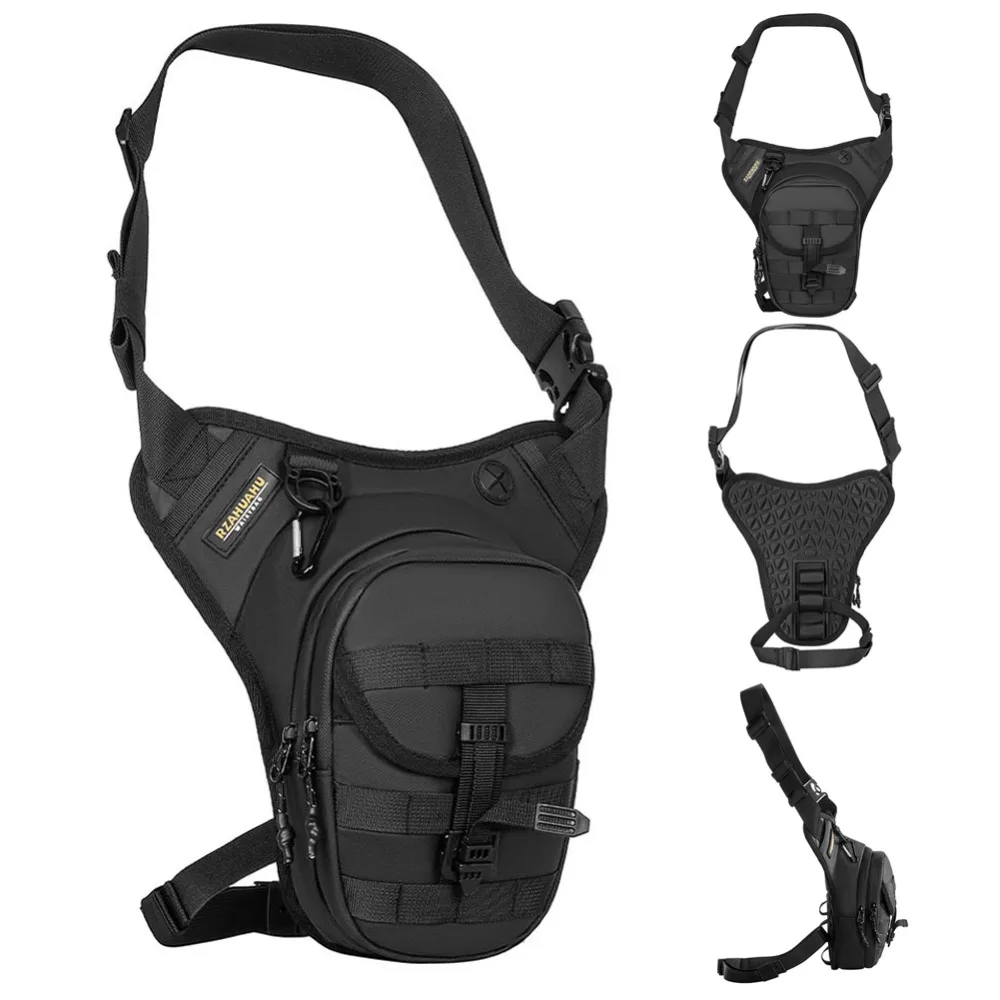 Men Motorcycle Leg Side Bag Waterproof Motorbike Hip Leg Pack Adjustable Motorcycle Crossbody Bag for Hiking Camping Fishing