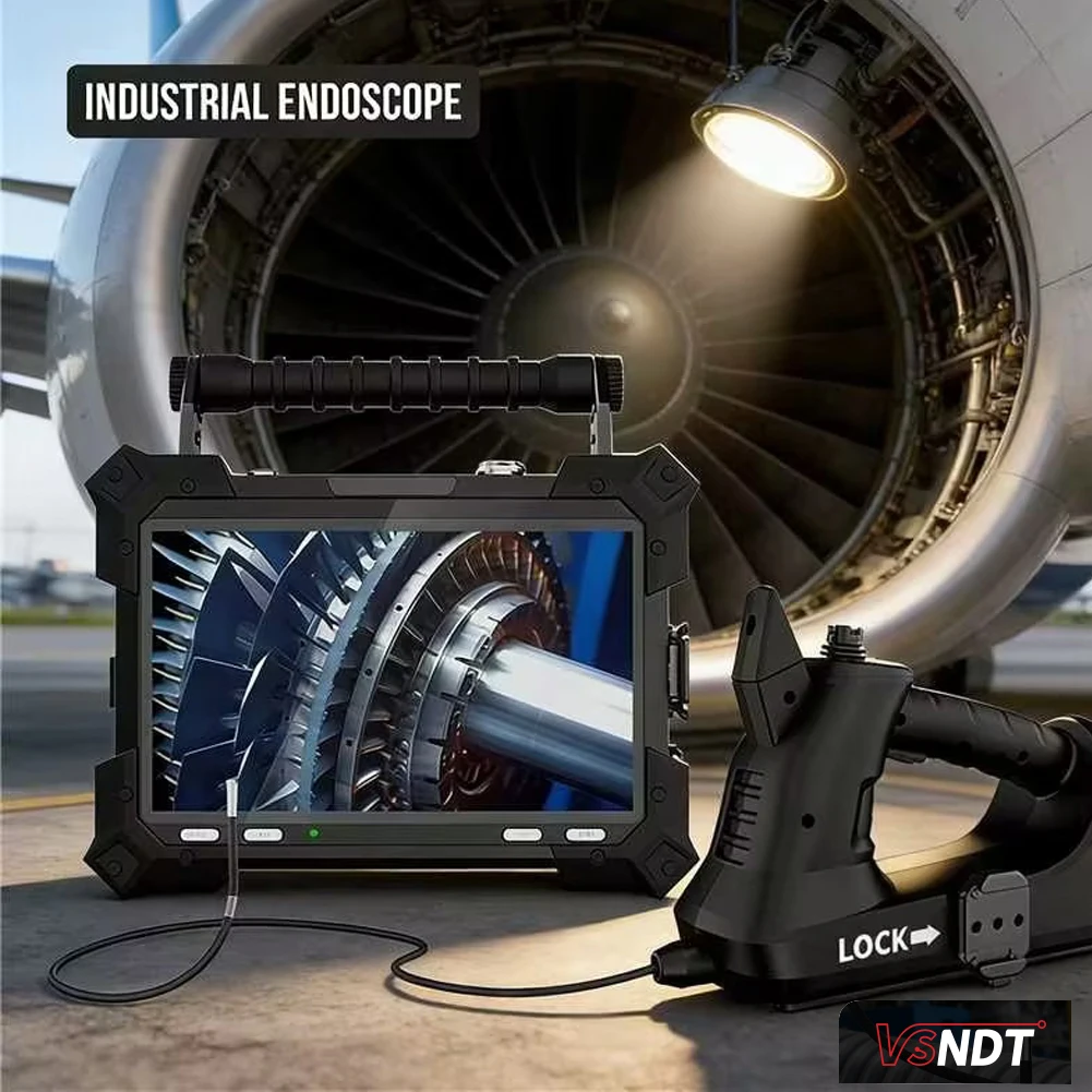 High Definition 4.5mm Separate Type Industrial Borescope IP67 Waterproof 360° Steering 8'' Screen for Aerospace NDT Inspection