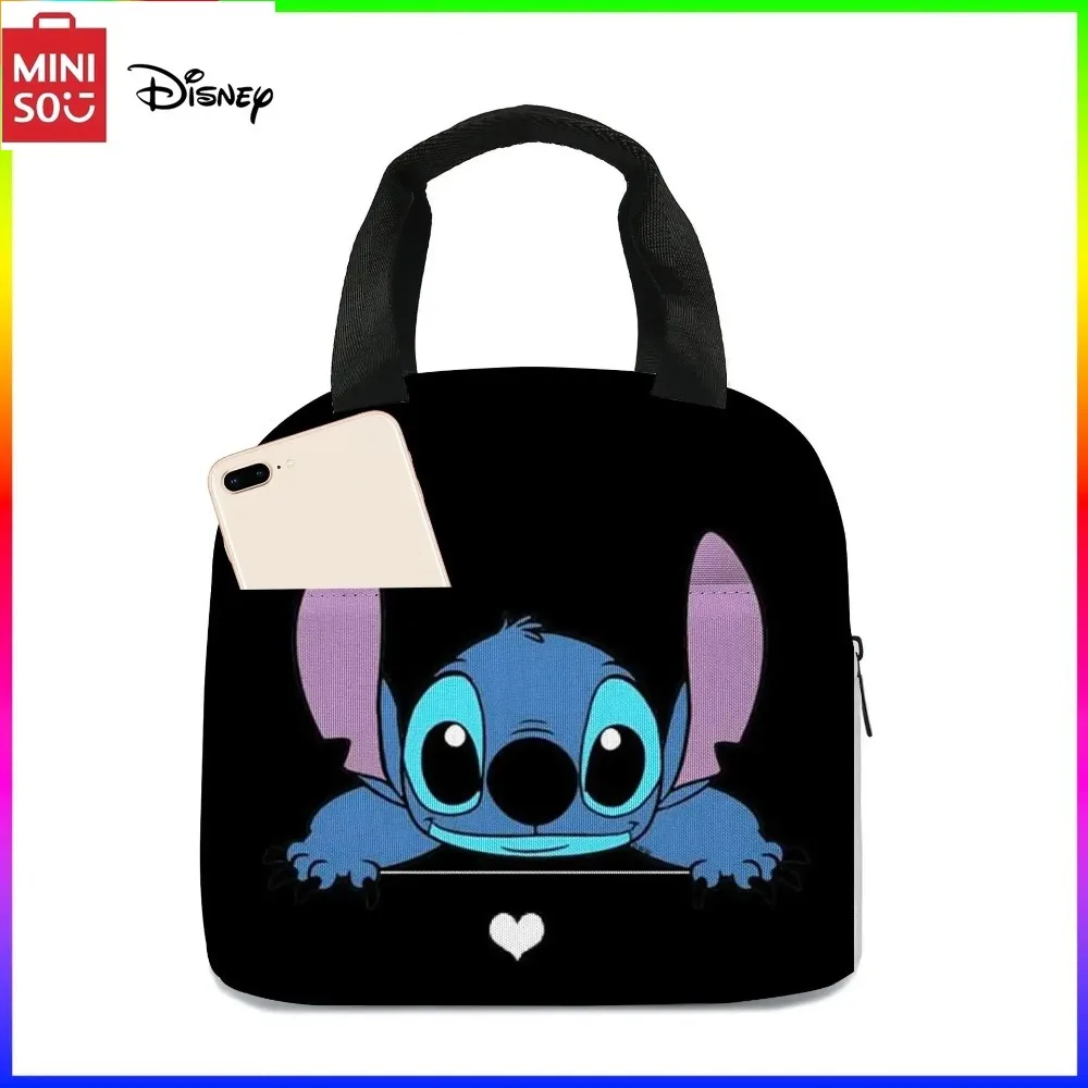 MINISO Stitch torba na drugie śniadanie dla dzieci szkoła podstawowa pudełko na drugie śniadanie torba najlepszy prezent dla dzieci Cartoon Mochila