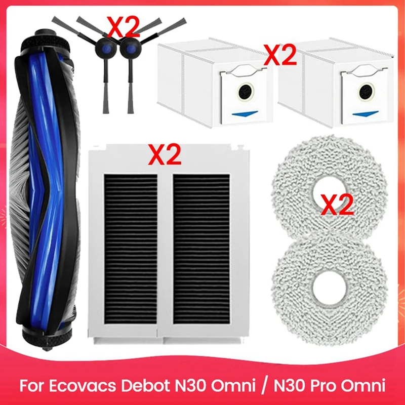 

AC62-9PCS Vacuum Brush Filter And Mop Cloth Set For Ecovacs Debot N30 Omni N30 Pro Omni Vacuum Cleaner Replacement Parts