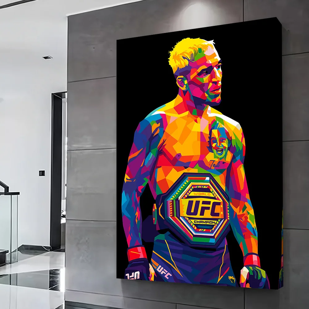 Charles Oliveira Boxer Champion Pop Art Poster Customizable Printed Canvas Painting Wall Art Gift for Living Room Decorations