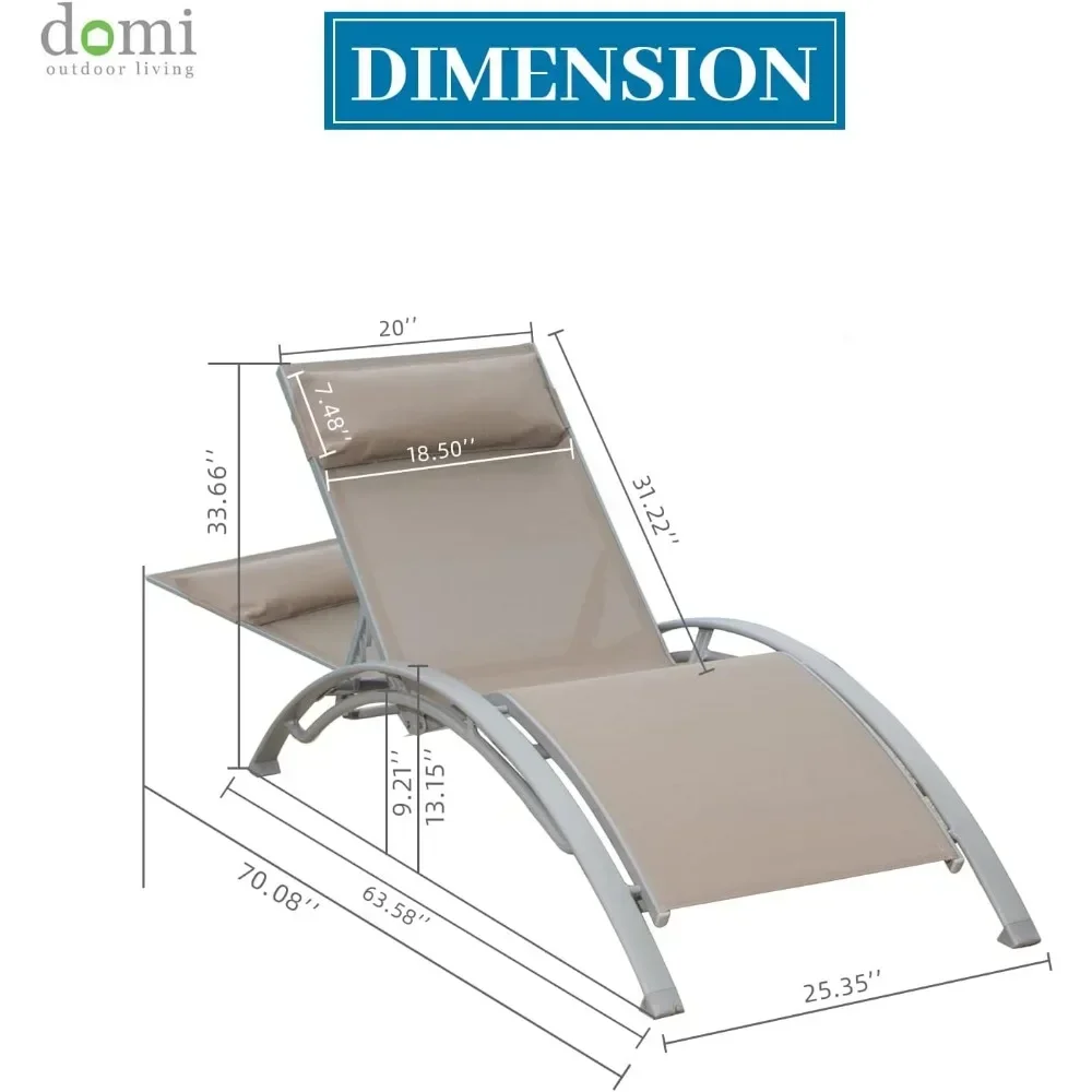 recliner chair, Aluminum Chairs for 5 Adjustable Positions, recliner chair