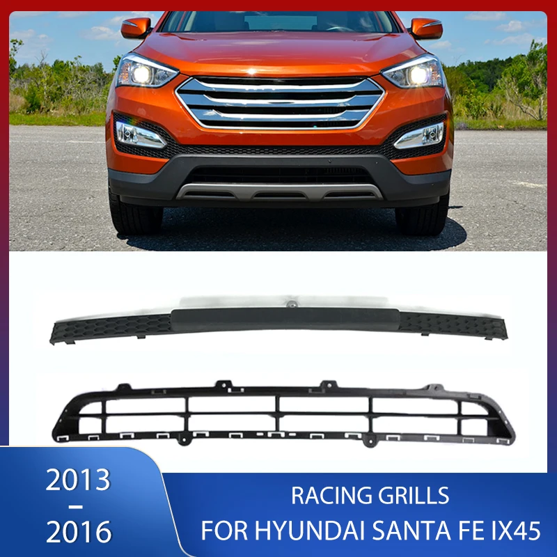 

Car Front Bumper Grille Racing Grills License Plate Cover For Hyundai Santa Fe IX45 2013 2014 2015 2016