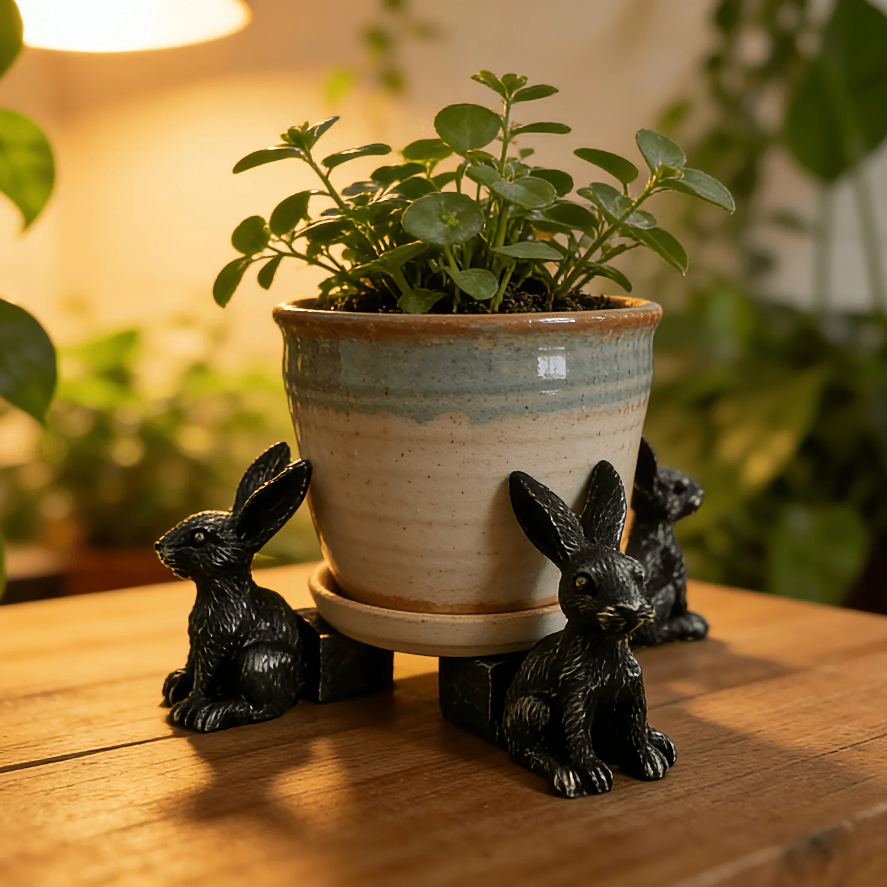 Vintage Harz-Hasen-Pflanzenhalter im 3er-Pack, Dekorative Figuren für Topfpflanzen, Perfekte Geschenke für Haus und Garten