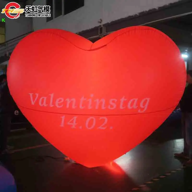 จัดส่งเร็ว วันวาเลนไทน์ ลูกโป่งรูปหัวใจยักษ์เป่าลม รูปหัวใจสีแดงเป่าลม สำหรับตกแต่งเวที