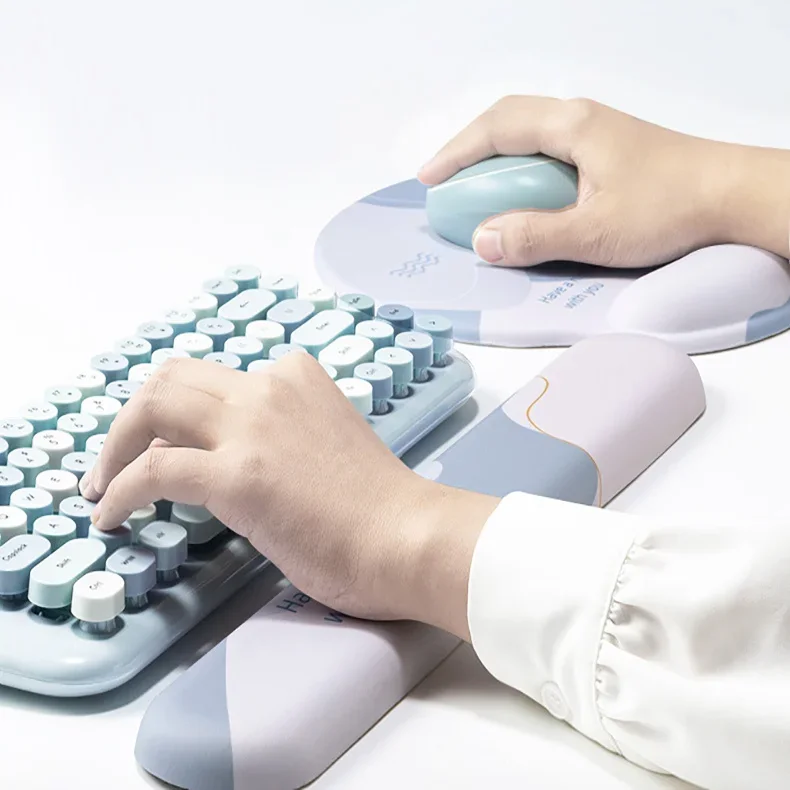 Silicone Mouse Pad With Keyboard Wrist Rest Set Nonslip Ergonomic Hand Support Mice Mat 3D Mousepad For Game Laptop Office Work - view 6