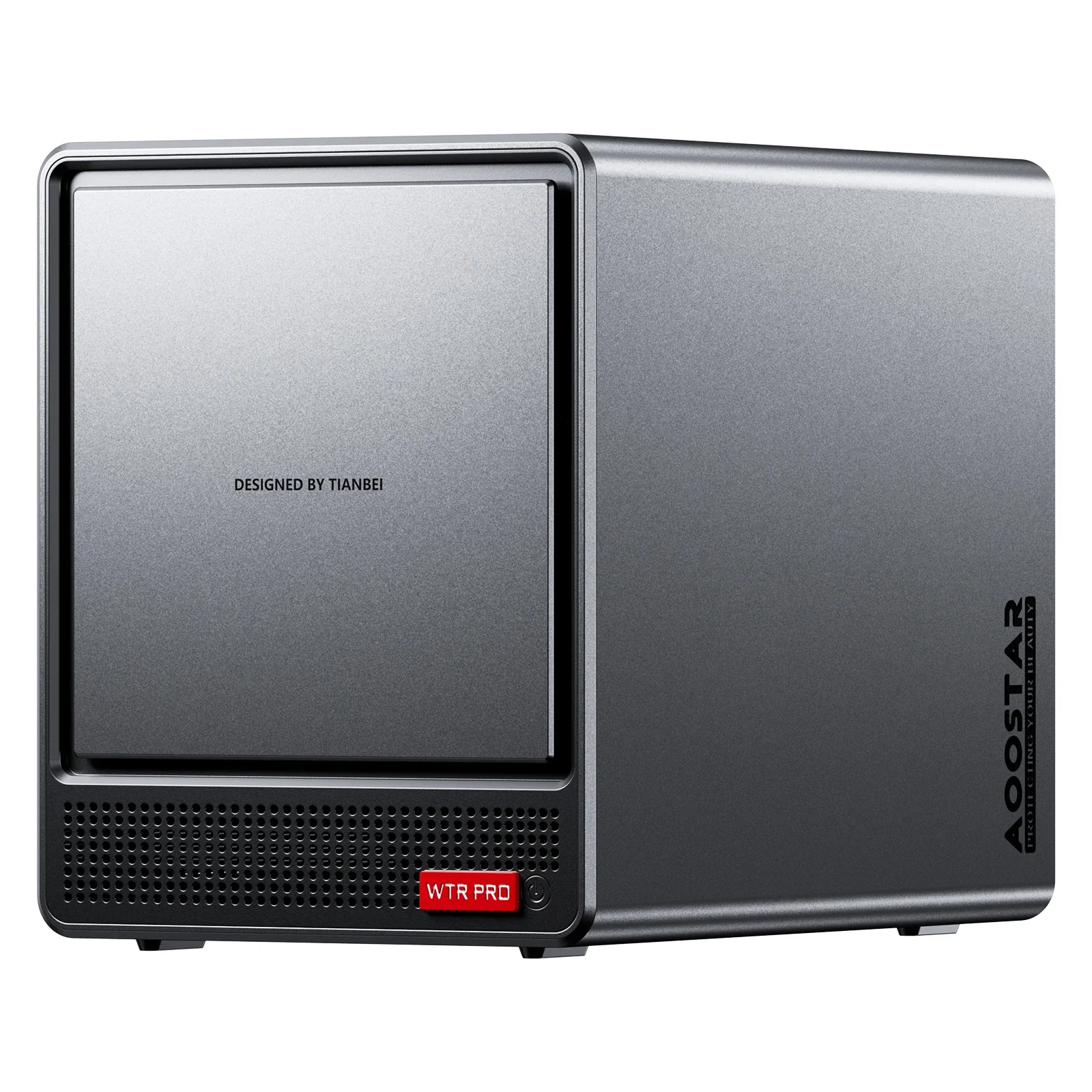 AOOSTAR-mini-pc met 4-bay Nas, WTR PRO, Intel N100 4C/4T, tot 3,40 GHz, ondersteuning voor 2,5/3,5 "HDD * 4, NVME SSD * 1