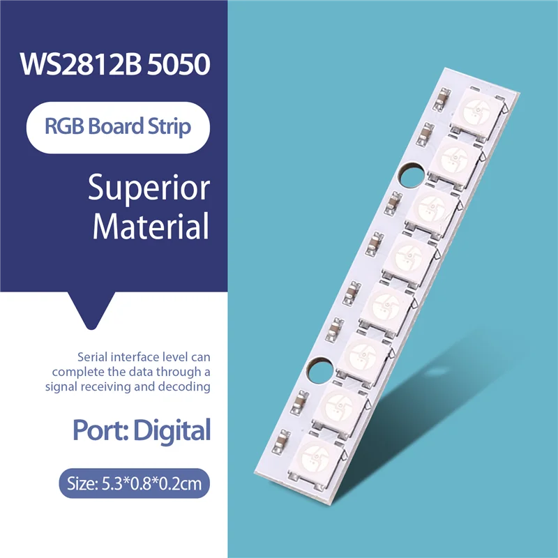 Excelente 8 X WS2812B 5050 RGB conducción luces LED tablero tira incorporada a todo color para NAZE32 CC3D
