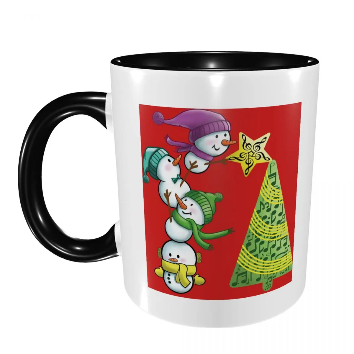 

Musical Christmas Mug Funny Ceramic Coffee Cups Tea Mugs Milk Cup Drinkware Gift for Woman Man