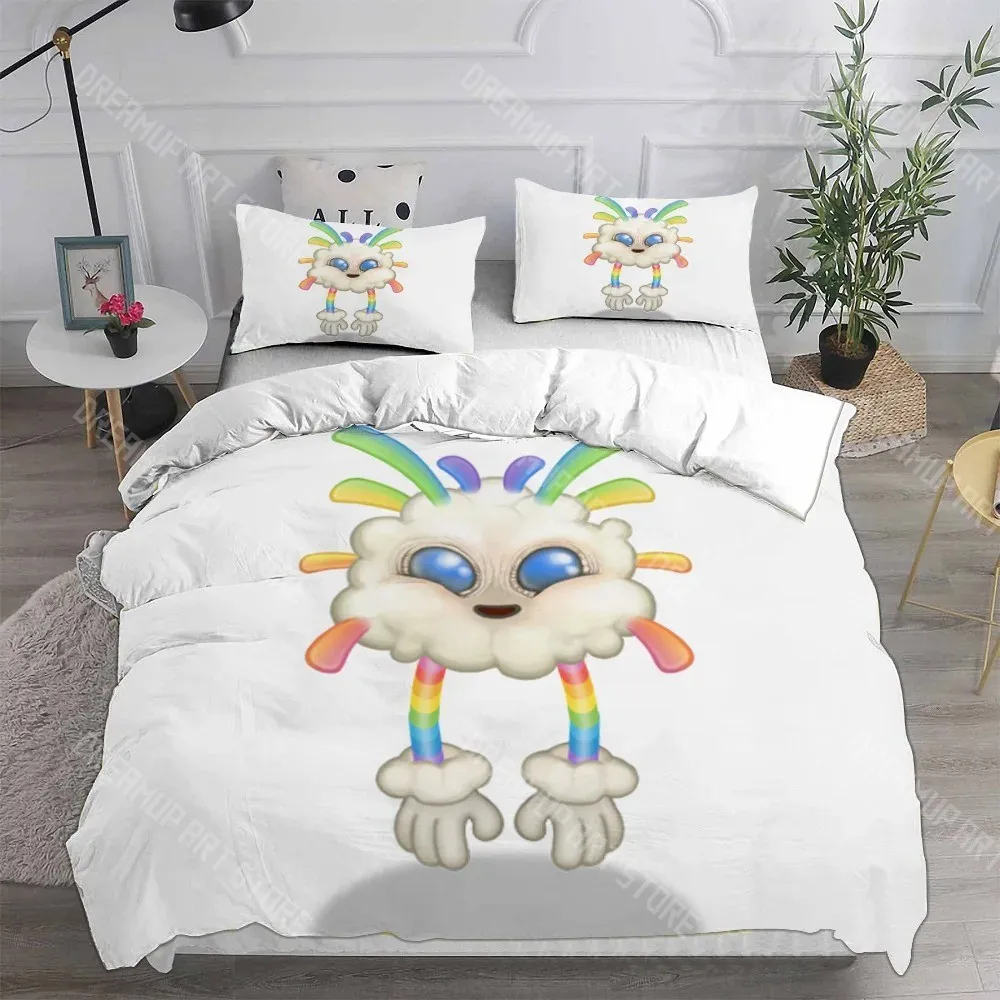 3D Printed My Singing Monsters Game Bedding Set for Boys Girls Duvet Cover Pillowcase Twin Queen King Full Single Double Sizes
