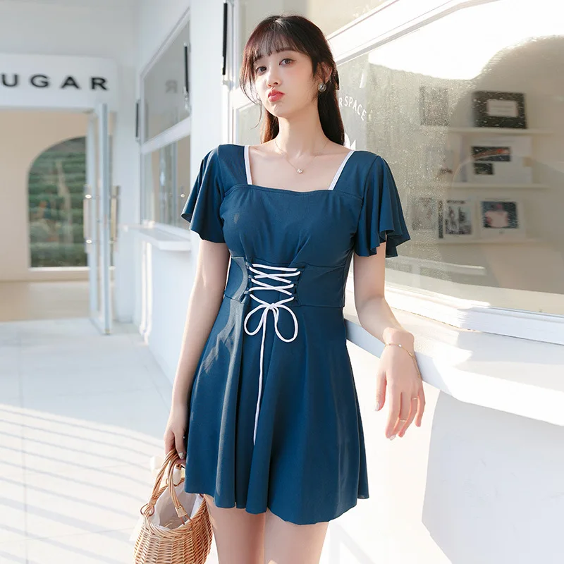 Women's One-piece Dress Style Fashionable Conservative Solid Color Vacation Swimsuit