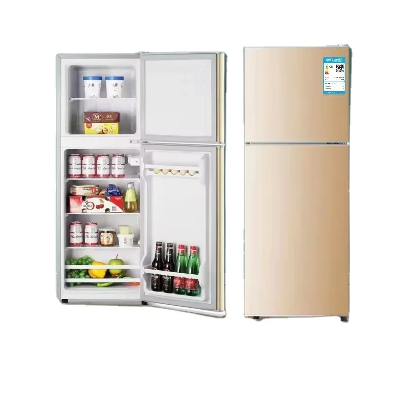 Vertical Household Double Door Refrigerator Large Capacity Energy-saving Compact Freezer Refrigerator