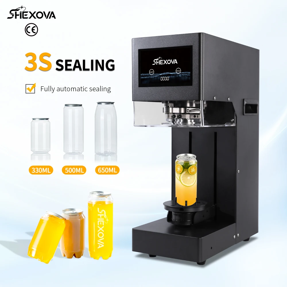 

Fully Automatic Stainless Steel Sealing Machine For Plastic Aluminum Cans New Can Sealing Machineused For Coffee Soda Energy