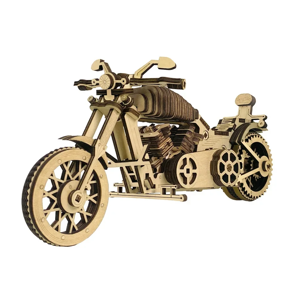 Puzzle meccanici per moto in legno 3d Kit di blocchi di costruzione facili da montare per adolescenti Adulti Collezione Cyberpunk fai da te Modelli regalo