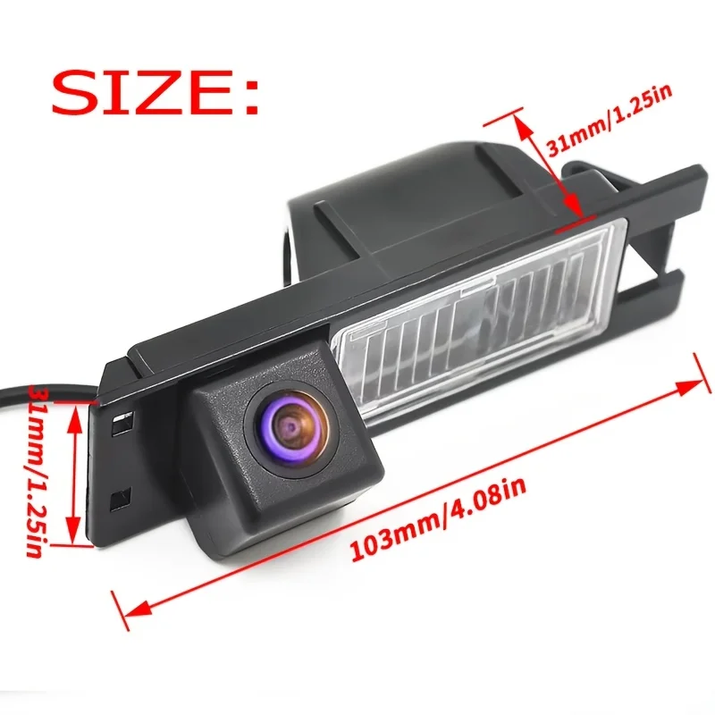 Wide-Angle Rear View Camera for Opel Astra H J, Corsa, Meriva, Zafira, Insignia, and For FIAT Grande - Features 480P Resolution