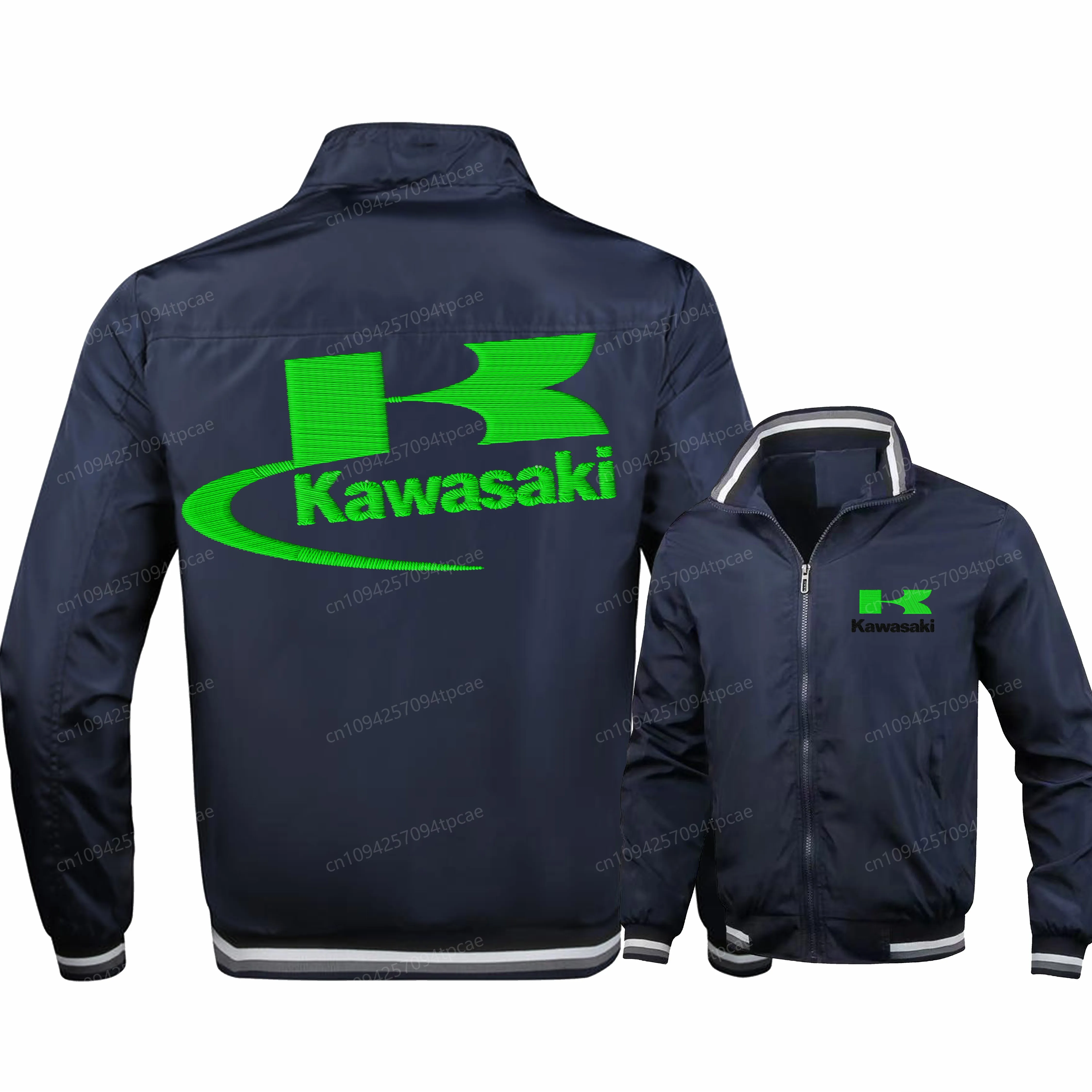 

Куртка мотоциклиста с вышивкой Kawasaki, спортивная мужская одежда на молнии с 3D принтом, мотоциклетная форма, пальто, одежда, куртки