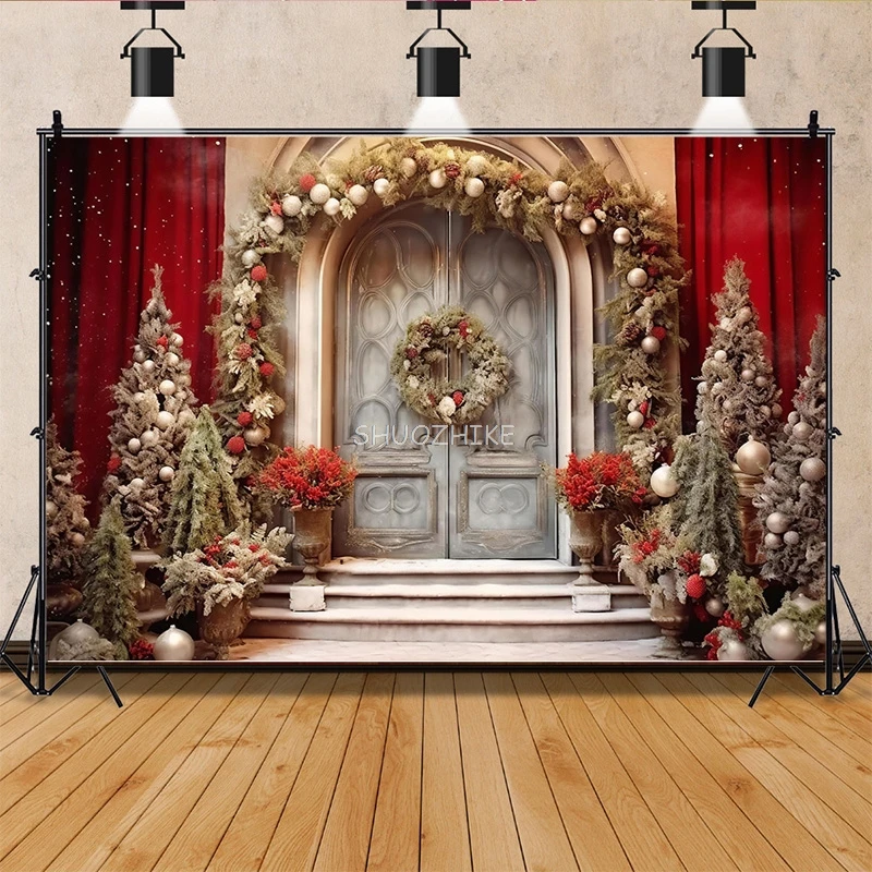 

SHUOZHIKE Christmas Day Photography Backdrops Happy Magic Xmas Eve New Year Candy Fireplace Studio Background Props JD-07