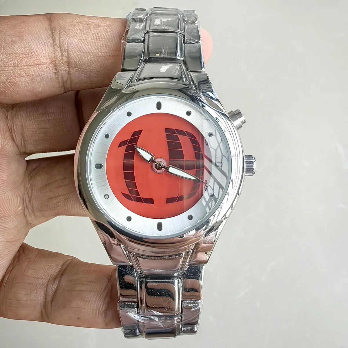 ساعة كوارتز زرقاء مربعة Y2K رقم المؤشر الغريب عرض مزدوج ساعات عمل من الفولاذ المقاوم للصدأ للرجال تصميم ديناميكي AAA Clcok