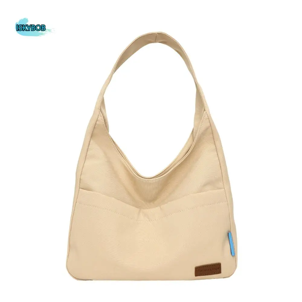 

Casual Large Capacity Simple Tote Bags Waterproof Square Canvas Shoulder Bag Pure Color Japanese Style Teens School Bag Men