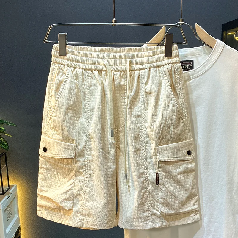 Amerikaanse Werkkleding Shorts Heren Zomer Nieuwe Casual Veelzijdige Losse Ademende Trendy Mode Stretch Sport Vijfde Broek