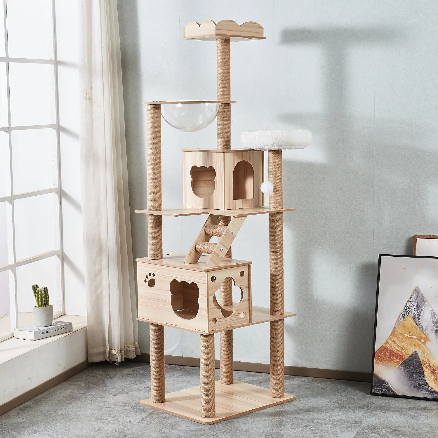 Cat climbing frame, cat nest, cat tree integration space capsule Tongtian pillar, large and small
